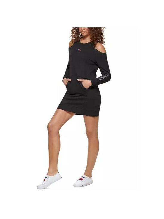 Tommy Hilfiger Sport Dresses & Skirts - TOMMY HILFIGER SPORT WOMEN'S 2X PLUS COLD-SHOULDER LONG SLEEVE DRESS